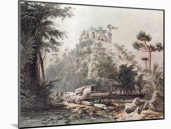 Pyramid of Kukulkan in Chichen Itza-Frederick Catherwood-Mounted Giclee Print