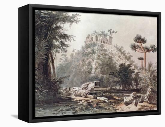 Pyramid of Kukulkan in Chichen Itza-Frederick Catherwood-Framed Stretched Canvas