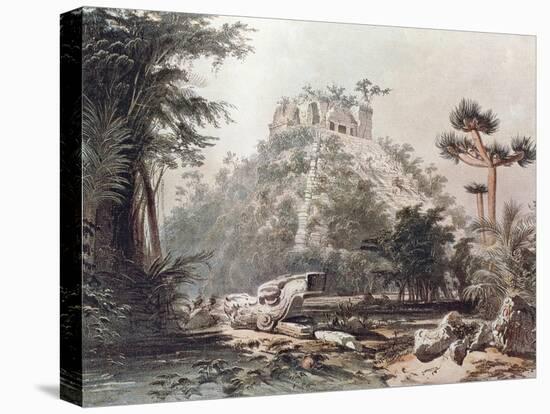 Pyramid of Kukulkan in Chichen Itza-Frederick Catherwood-Stretched Canvas