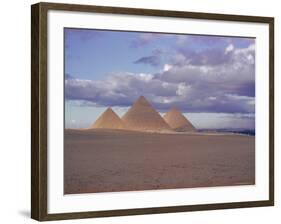 Pyramid of Menkewre (Left), Pyramid of Chephren (Centre), Pyramid of Cheops (Right), Giza, Egypt-Walter Rawlings-Framed Photographic Print