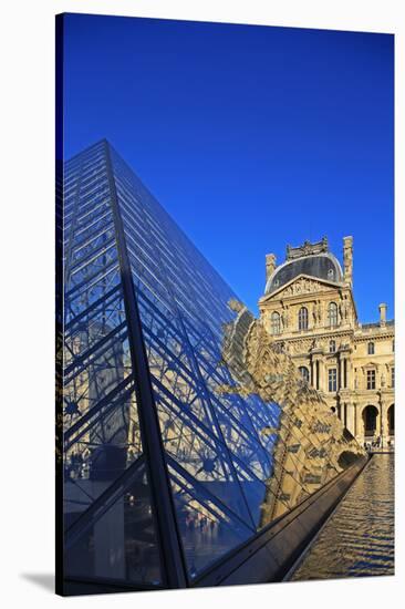 Pyramid of the Louvre, Paris, France, Europe-Hans-Peter Merten-Stretched Canvas