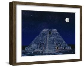 Pyramid of the Magician at Night-Robert Landau-Framed Premium Photographic Print
