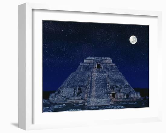 Pyramid of the Magician at Night-Robert Landau-Framed Photographic Print