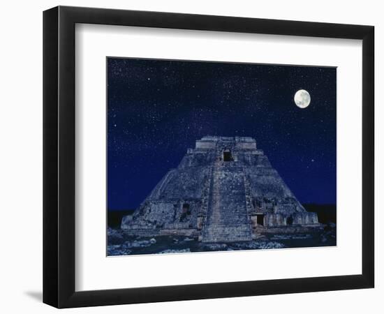 Pyramid of the Magician at Night-Robert Landau-Framed Photographic Print