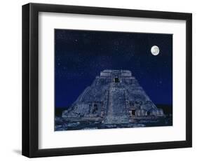 Pyramid of the Magician at Night-Robert Landau-Framed Photographic Print