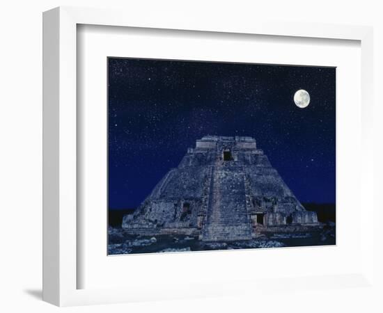 Pyramid of the Magician at Night-Robert Landau-Framed Photographic Print