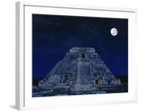 Pyramid of the Magician at Night-Robert Landau-Framed Photographic Print