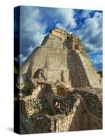 Pyramid of the Magician, Mayan Archaeological Site, Uxmal, Yucatan State, Mexico-null-Stretched Canvas