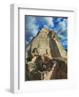 Pyramid of the Magician, Mayan Archaeological Site, Uxmal, Yucatan State, Mexico-null-Framed Photographic Print