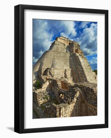 Pyramid of the Magician, Mayan Archaeological Site, Uxmal, Yucatan State, Mexico-null-Framed Photographic Print