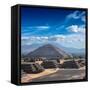 Pyramid of the Sun. Teotihuacan. Mexico. View from the Pyramid of the Moon.-f9photos-Framed Stretched Canvas