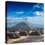 Pyramid of the Sun. Teotihuacan. Mexico. View from the Pyramid of the Moon.-f9photos-Stretched Canvas