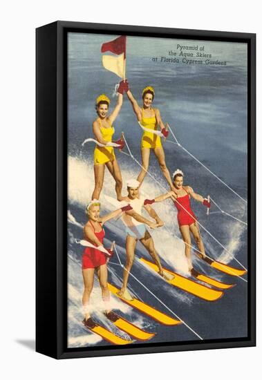 Pyramid of Water Skiers, Cypress Gardens, Florida-null-Framed Stretched Canvas