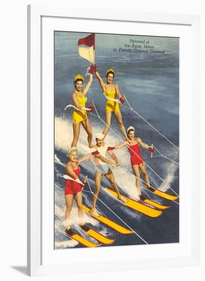 Pyramid of Water Skiers, Cypress Gardens, Florida-null-Framed Art Print