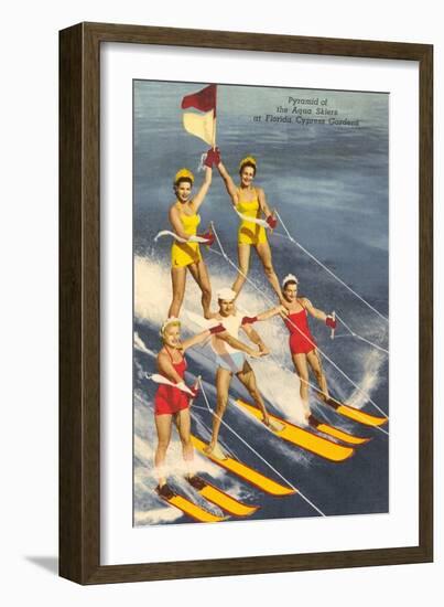 Pyramid of Water Skiers, Cypress Gardens, Florida-null-Framed Art Print