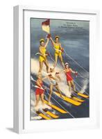 Pyramid of Water Skiers, Cypress Gardens, Florida-null-Framed Art Print