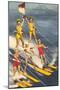 Pyramid of Water Skiers, Cypress Gardens, Florida-null-Mounted Art Print