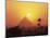 Pyramid Silhouetted at Sunset, Giza, UNESCO World Heritage Site, Cairo, Egypt, North Africa, Africa-Groenendijk Peter-Mounted Photographic Print