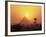 Pyramid Silhouetted at Sunset, Giza, UNESCO World Heritage Site, Cairo, Egypt, North Africa, Africa-Groenendijk Peter-Framed Photographic Print