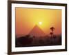 Pyramid Silhouetted at Sunset, Giza, UNESCO World Heritage Site, Cairo, Egypt, North Africa, Africa-Groenendijk Peter-Framed Photographic Print