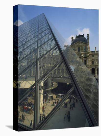 Pyramide and Palais Du Louvre, Musee Du Lourve, Paris, France, Europe-Nigel Francis-Stretched Canvas