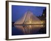 Pyramide and Palais Du Louvre, Musee Du Louvre, Illuminated at Dusk, Paris, France, Europe-Rainford Roy-Framed Photographic Print