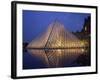 Pyramide and Palais Du Louvre, Musee Du Louvre, Illuminated at Dusk, Paris, France, Europe-Rainford Roy-Framed Photographic Print