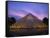 Pyramide Du Louvre Illuminated at Dusk, Musee Du Lourve, Paris, France, Europe-Nigel Francis-Framed Stretched Canvas