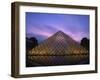 Pyramide Du Louvre Illuminated at Dusk, Musee Du Lourve, Paris, France, Europe-Nigel Francis-Framed Photographic Print