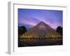 Pyramide Du Louvre Illuminated at Dusk, Musee Du Lourve, Paris, France, Europe-Nigel Francis-Framed Photographic Print