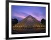 Pyramide Du Louvre Illuminated at Dusk, Musee Du Lourve, Paris, France, Europe-Nigel Francis-Framed Photographic Print