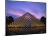 Pyramide Du Louvre Illuminated at Dusk, Musee Du Lourve, Paris, France, Europe-Nigel Francis-Mounted Photographic Print