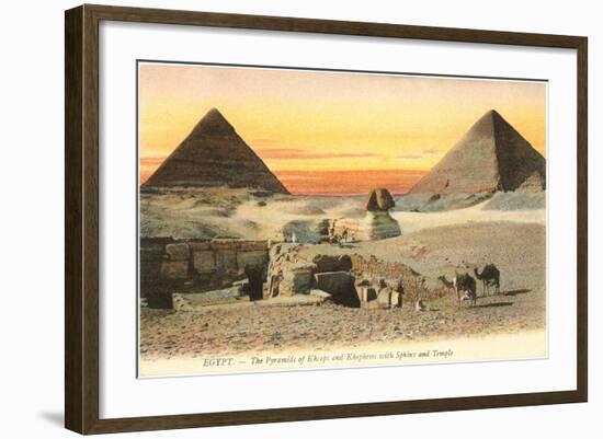 Pyramids and Sphinx, Egypt-null-Framed Art Print