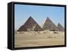 Pyramids at Giza, Unesco World Heritage Site, Near Cairo, Egypt, North Africa, Africa-John Ross-Framed Stretched Canvas