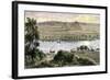 Pyramids at Gizeh, with Dhows on the Nile River in Egypt-null-Framed Giclee Print