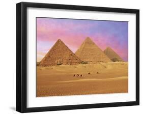 Pyramids at Sunset, Giza, Cairo, Egypt-Miva Stock-Framed Premium Photographic Print