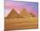 Pyramids at Sunset, Giza, Cairo, Egypt-Miva Stock-Mounted Photographic Print