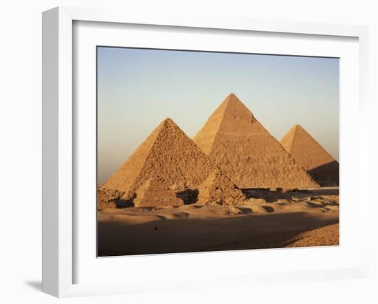 Pyramids at Sunset, Giza, Unesco World Heritage Site, Near Cairo, Egypt, North Africa, Africa-Doug Traverso-Framed Photographic Print