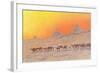 Pyramids, Camels, Egypt-null-Framed Art Print