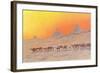 Pyramids, Camels, Egypt-null-Framed Art Print