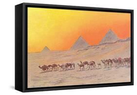 Pyramids, Camels, Egypt-null-Framed Stretched Canvas