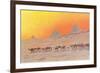 Pyramids, Camels, Egypt-null-Framed Premium Giclee Print