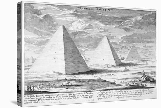 Pyramids of Egypt, Plate 4, Entwurf Einer Historischen Architektur, Engraved by J.A. Delsenbach-Johann Bernhard Fischer Von Erlach-Stretched Canvas