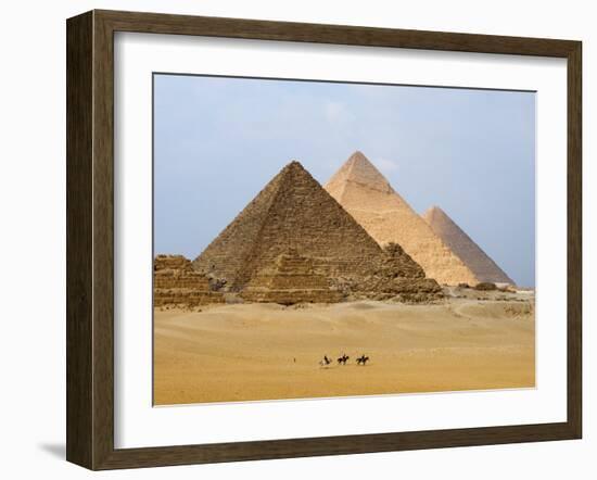 Pyramids of Giza, Giza, UNESCO World Heritage Site, Near Cairo, Egypt, North Africa, Africa-Schlenker Jochen-Framed Photographic Print