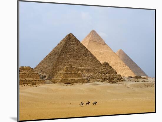 Pyramids of Giza, Giza, UNESCO World Heritage Site, Near Cairo, Egypt, North Africa, Africa-Schlenker Jochen-Mounted Photographic Print