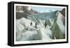Pyramids of the Bossons Glacier, French Alps-null-Framed Stretched Canvas
