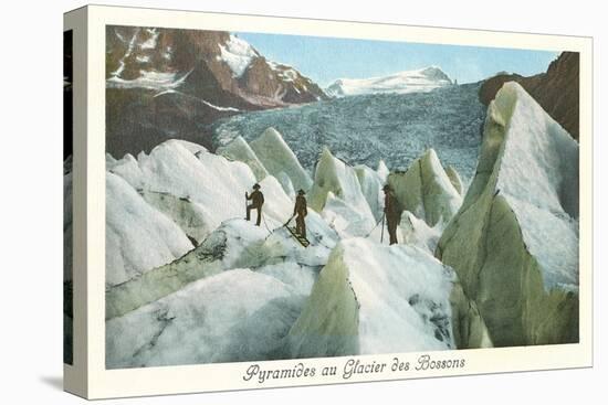 Pyramids of the Bossons Glacier, French Alps-null-Stretched Canvas