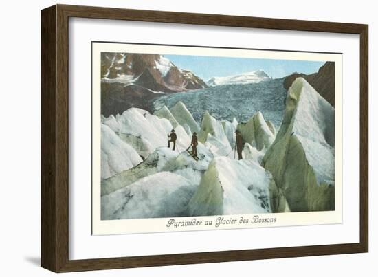 Pyramids of the Bossons Glacier, French Alps-null-Framed Art Print