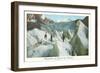 Pyramids of the Bossons Glacier, French Alps-null-Framed Art Print