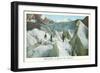 Pyramids of the Bossons Glacier, French Alps-null-Framed Art Print